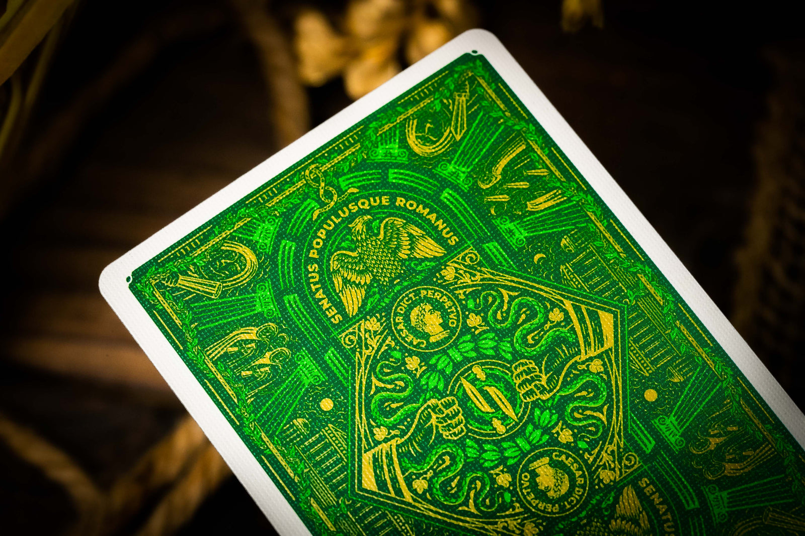 Premium Caesar Playing Cards - Green Edition | Classic Poker & Card Games | Perfect for Casino Nights, Magic Tricks & Family Game Nights