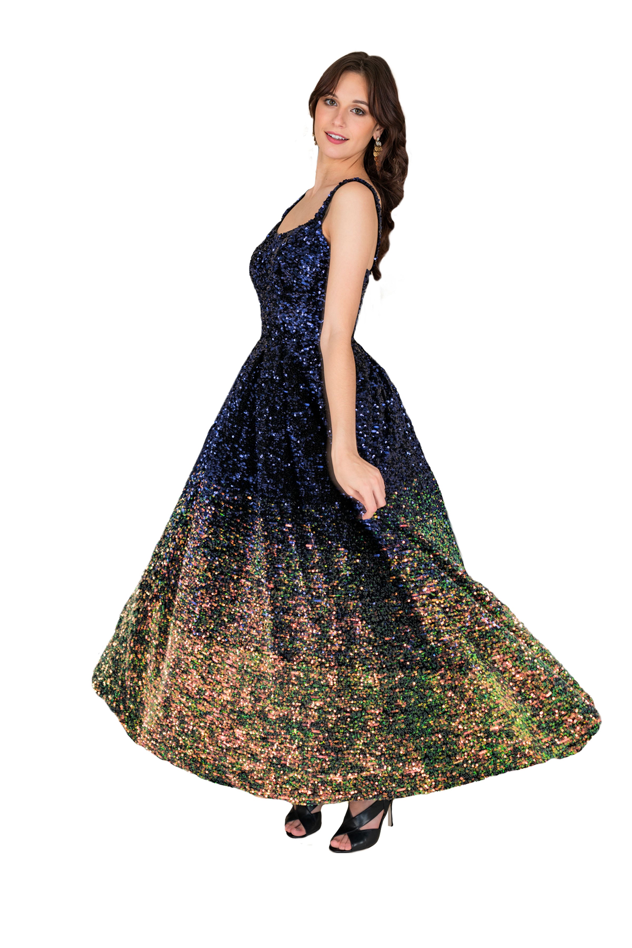 Sparkly Sequin Strap Dress for Women - Elegant Party & Evening Gown for Prom, Cocktail, Wedding Guest & Special Occasions