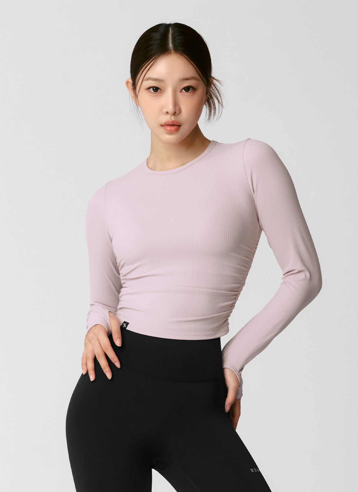 Stylish Side Shirring Crop Long Sleeve Top for Women - Perfect for Casual Outings, Date Nights & Layered Outfits