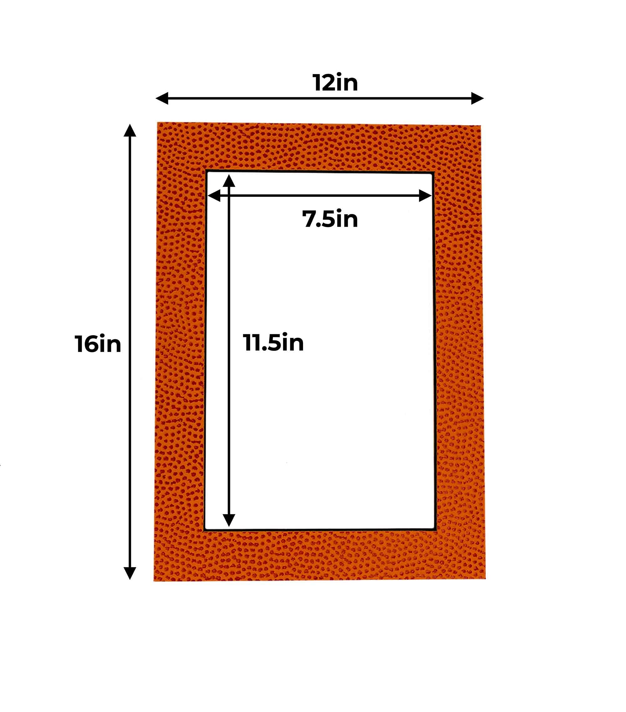 12x16 Inch Acid-Free Picture Mat Board - Precut Basketball Texture Bevel Cut Mat for 8x12 Photos - Pack of 10 Mats for Framing & Displaying Art - Perfect for Sports Memorabilia, Home Decor & Gift Presentations