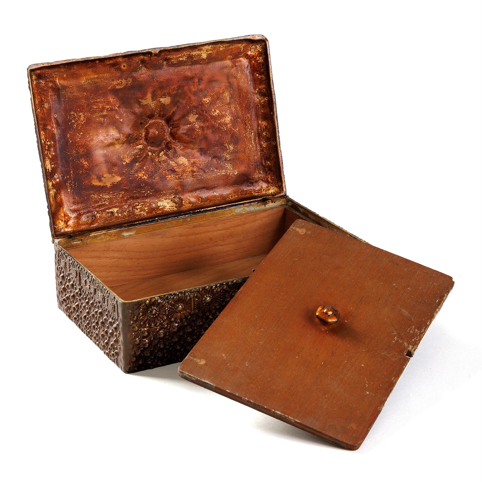 Tiffany Studios New York Lacquered Bronze Volcano Humidor - Premium Cigar Storage Box for Collectors & Luxury Home Decor