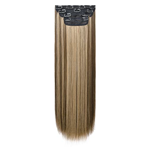 Chocolate Brown with Blonde Highlights-Straight