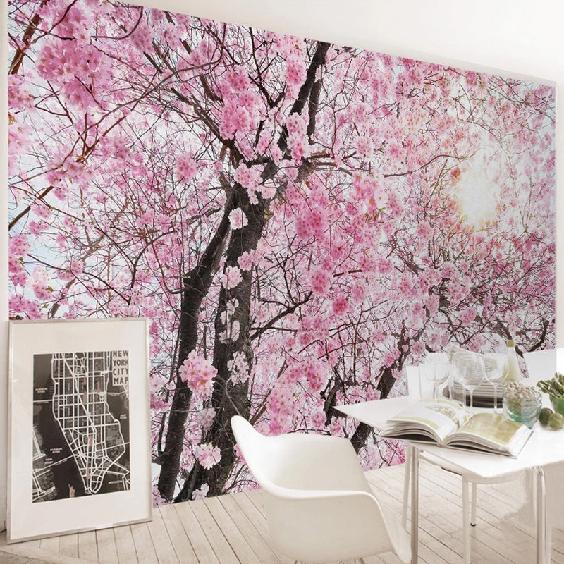 Pink Flowers Wallpaper Mural - Elegant Floral Wall Decor for Living Room, Bedroom & Nursery | Perfect for Home Renovation & Interior Design
