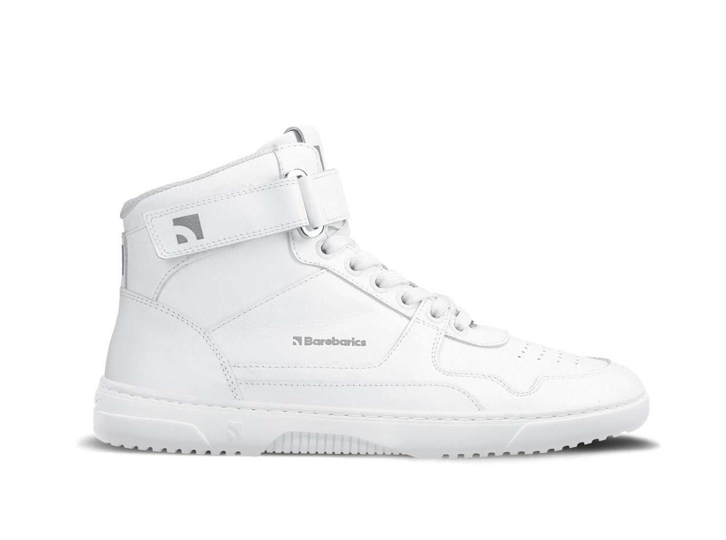 Barefoot Sneakers Barebarics Zing High Top - All White Leather Minimalist Shoes for Men & Women | Perfect for Running, Gym & Casual Wear