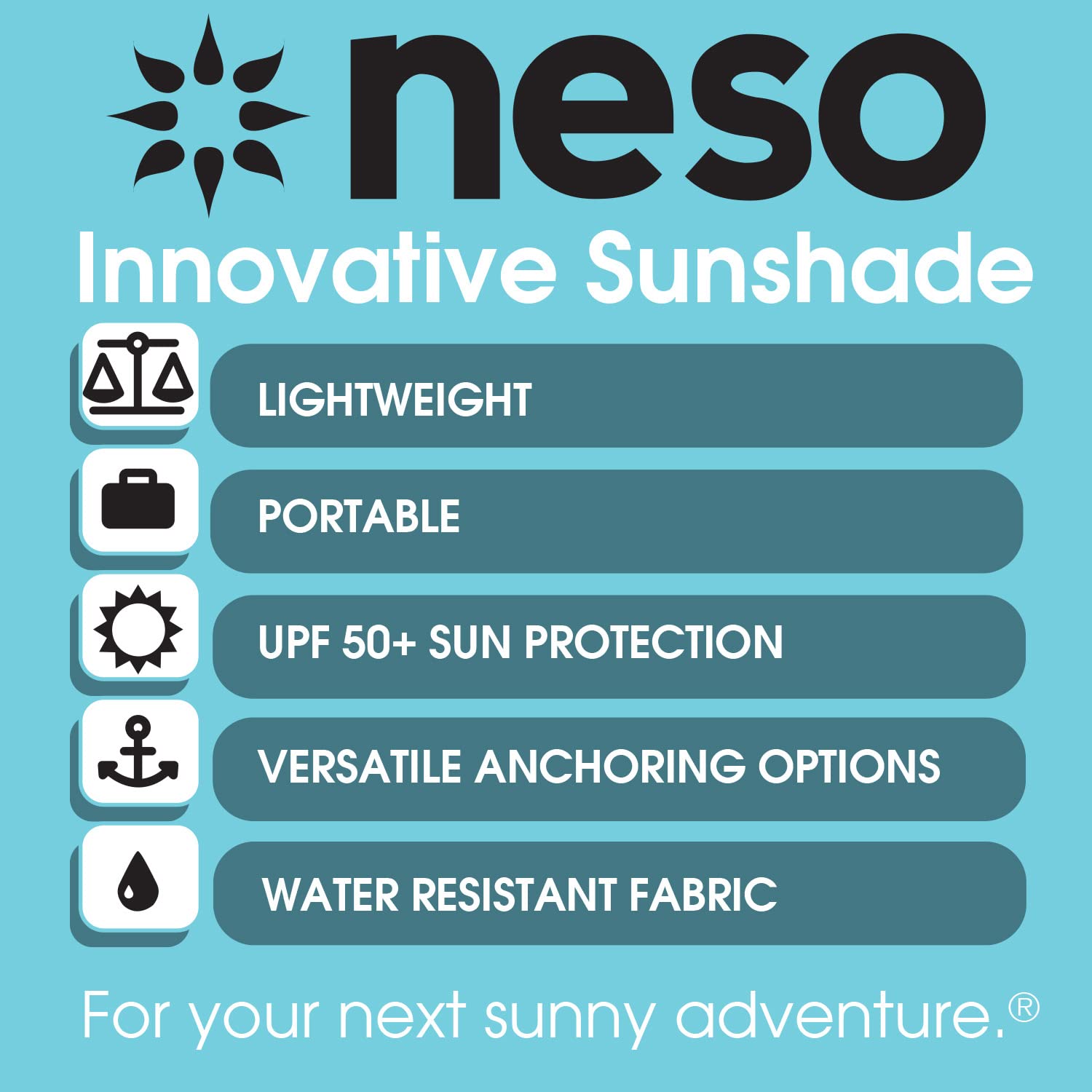 Premium Neso Tents 7'x7' Beach Canopy with Sand Anchors - Portable Sun Shade Shelter with Patented Reinforced Corners (Sunshine Yellow) - Perfect for Family Beach Days, Picnics & Outdoor Adventures