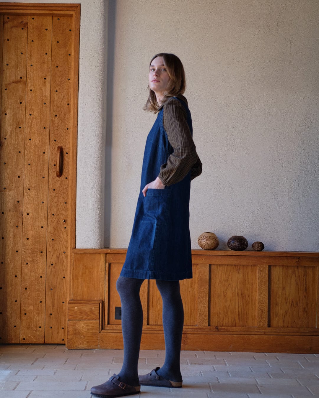 Eva Pinafore Cotton Dress for Women - Soft Blue Denim Jumper Dress | Perfect for Spring, Summer, Casual Wear & Layering