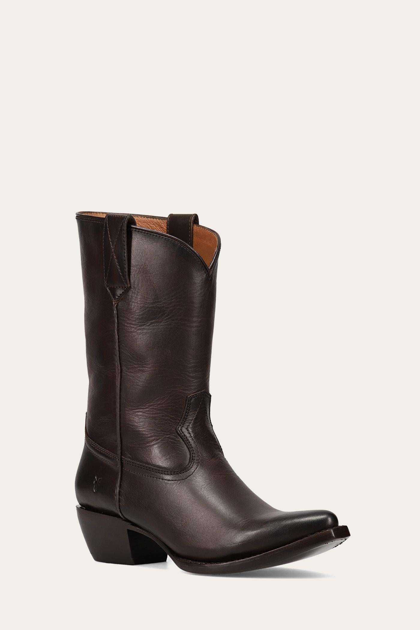 Frye Women's 40624 Leather Boots in Brown - Comfortable & Stylish Mid-Calf Boots for Everyday Wear, Work & Casual Outfits