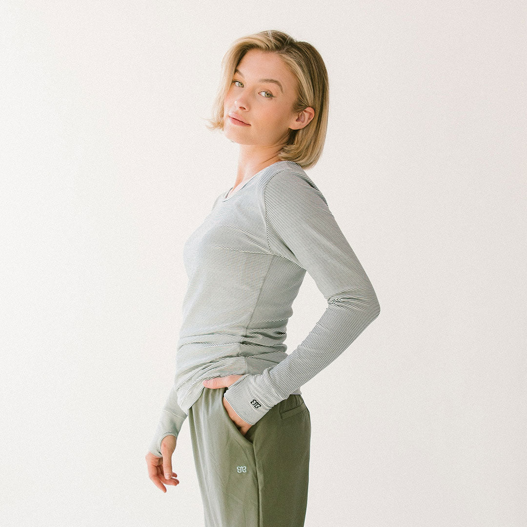 Go Long Crew Neck Sweater - Soft Striped Knit Pullover for Women | Cozy Casual Wear for Fall & Winter | Perfect for Layering, Office & Weekend Outfits