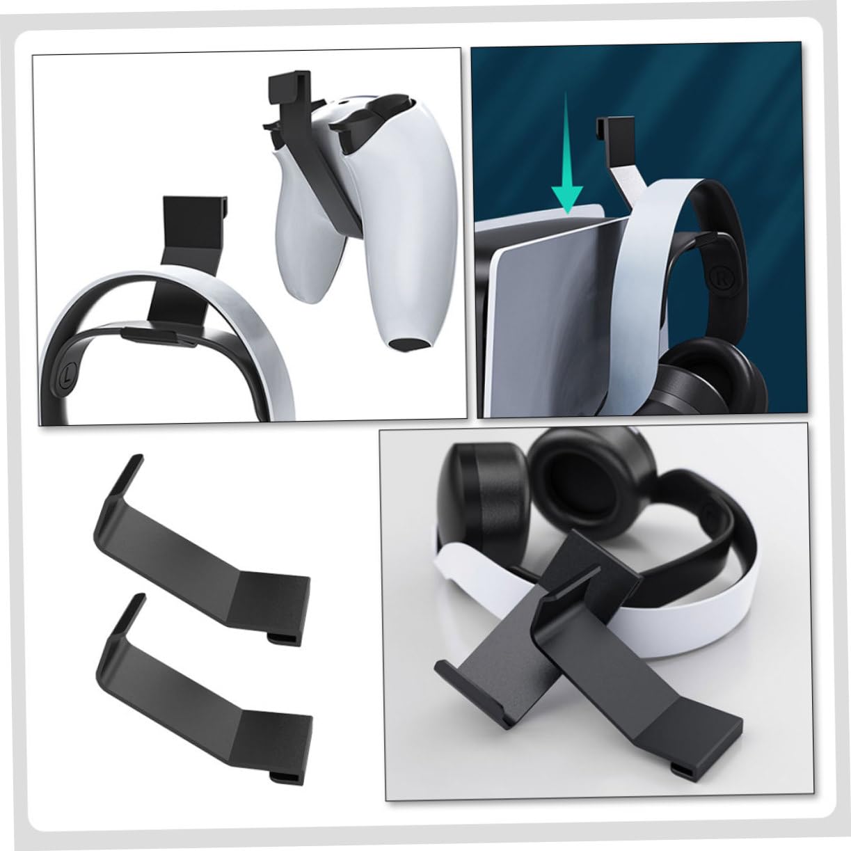 Uonlytech 8-Pack Gaming Headphone Stand Holder - Simple Headset Hanger Hook & Storage Rack for Desk Organization | Perfect for Gamers, Streamers & Office Use