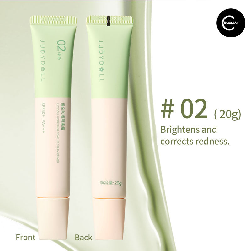 Judydoll SPF 50 Sunscreen & Primer Cream - Lightweight Daily Face Moisturizer with Broad Spectrum Protection for Makeup Base & Outdoor Activities
