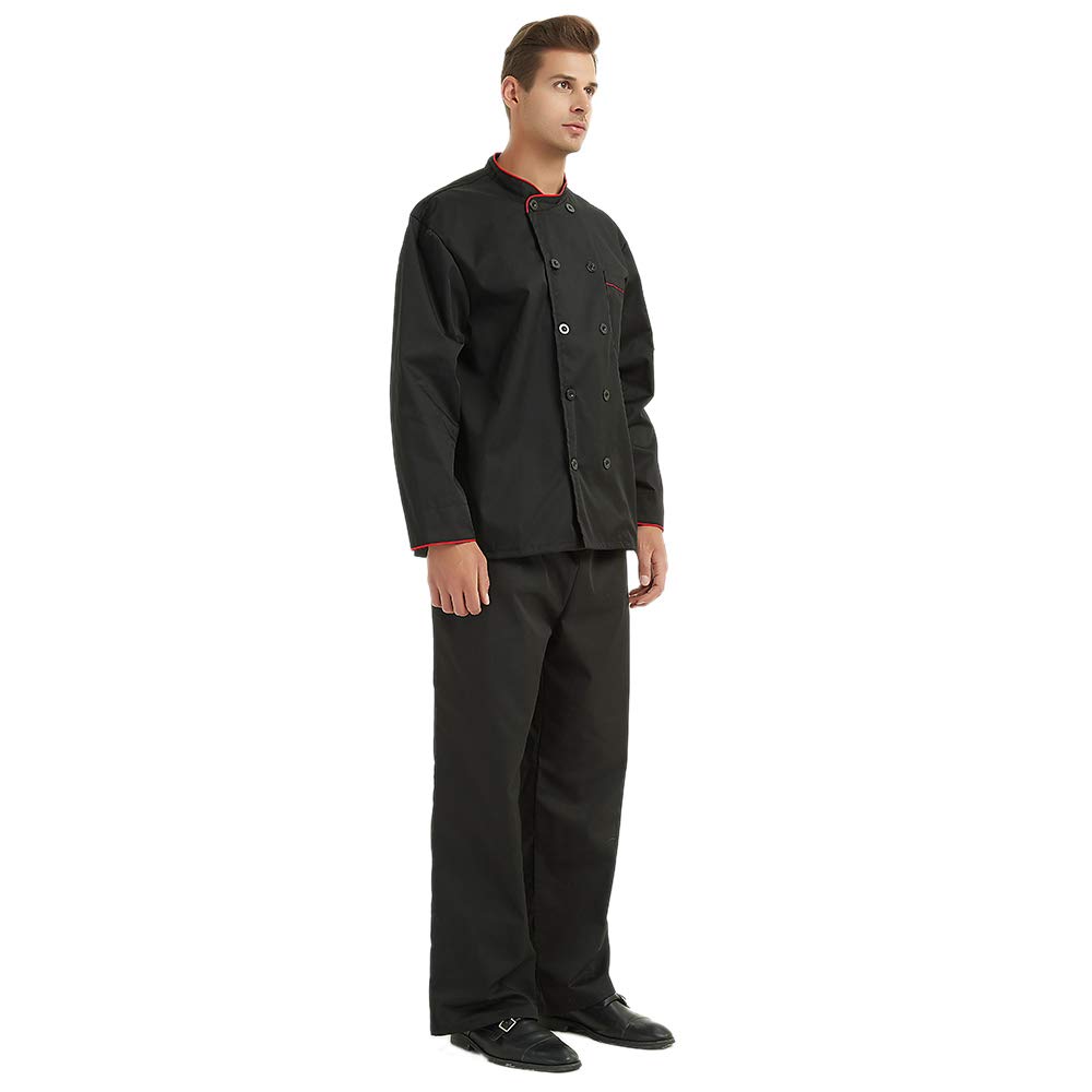 Premium Custom Long Sleeve Chef Coat - Personalized Embroidery or Heat Transfer Design - Unisex Professional Kitchen Uniform for Chefs & Culinary Students