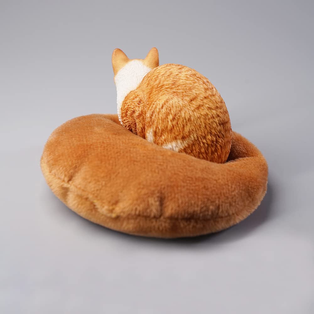 JXK White Resin Sleeping Cat Statue - Handcrafted Cat Figurine with Intricate Details, Durable Polyresin Desktop Decor - Perfect Gift for Cat Lovers | Home & Office Decoration, Shelf Display, Zen Garden Accent