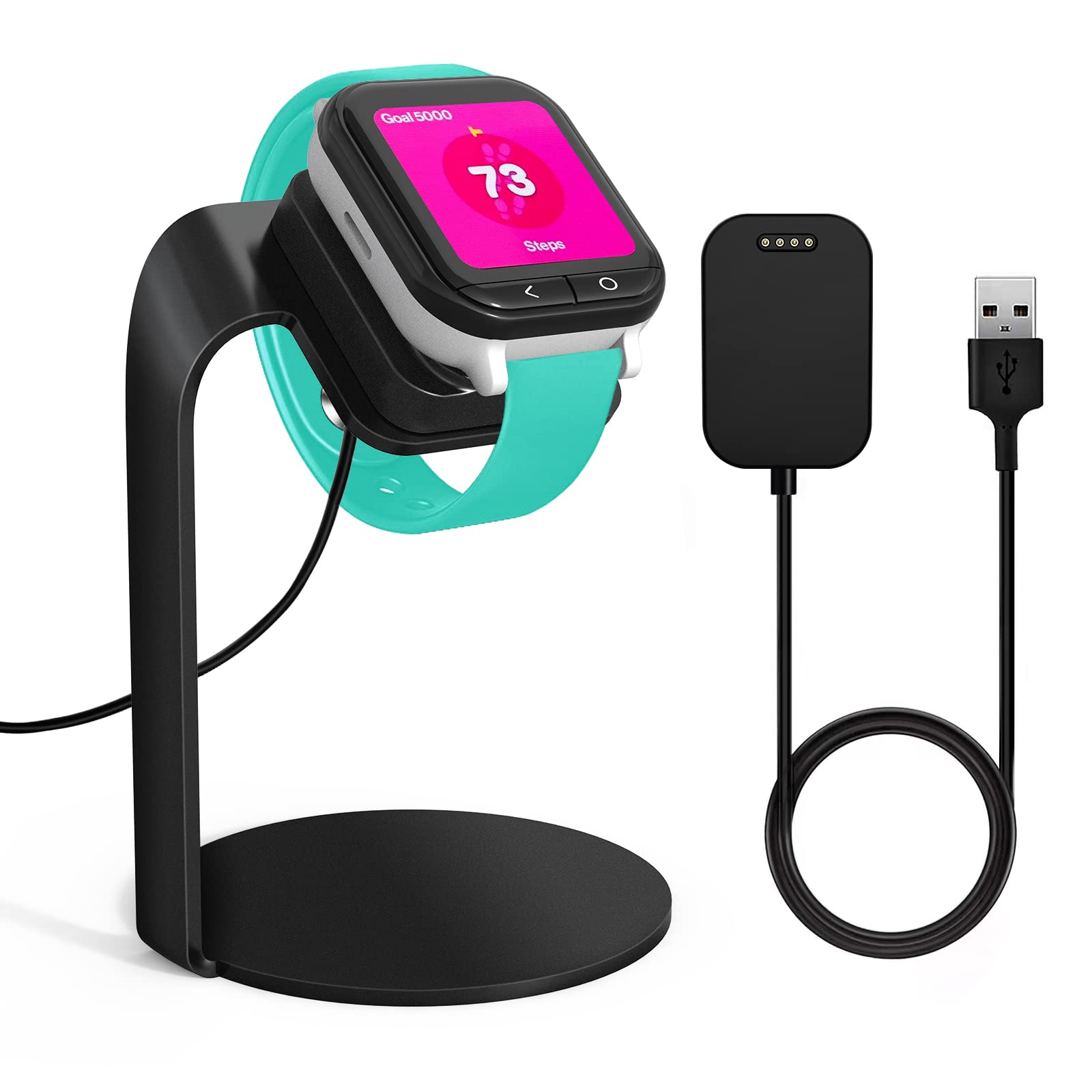 GEORDGY Magnetic Charger Dock for Verizon Gizmo Watch 2/1 - 3.3ft USB Charging Cable | Portable Charging Station Stand | Perfect for Kids' Smartwatch Night Charging & Travel Accessories