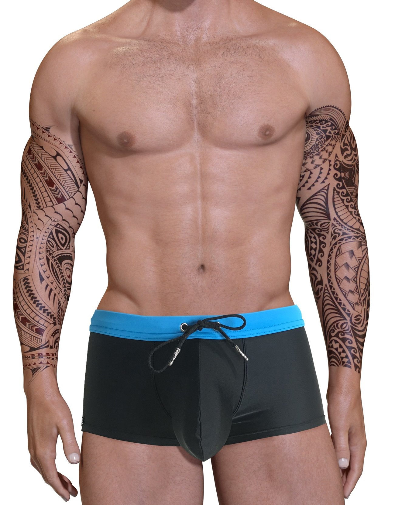 Wildmant Big Boy Pouch Swim Square Cut Blue - Comfortable Men's Swim Briefs for Beach, Pool & Water Sports