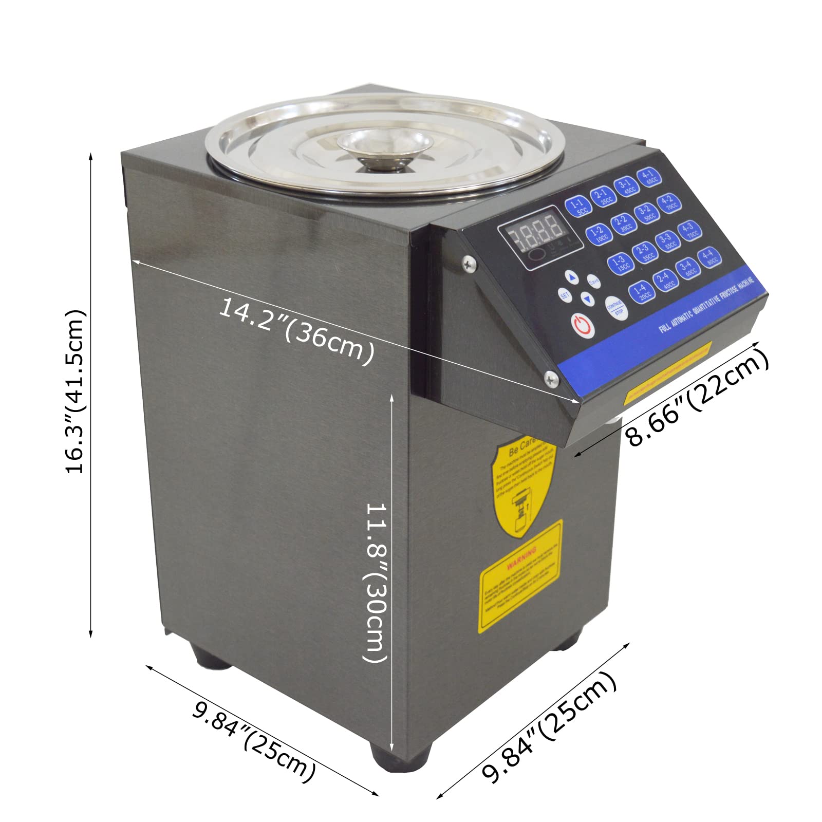 TECHTONGDA 16-Group Automatic Fructose Dispenser 10L Commercial Sugar Syrup Machine for Bubble Tea - 110V 350W - Perfect for Boba Shops, Coffee Houses & Dessert Businesses