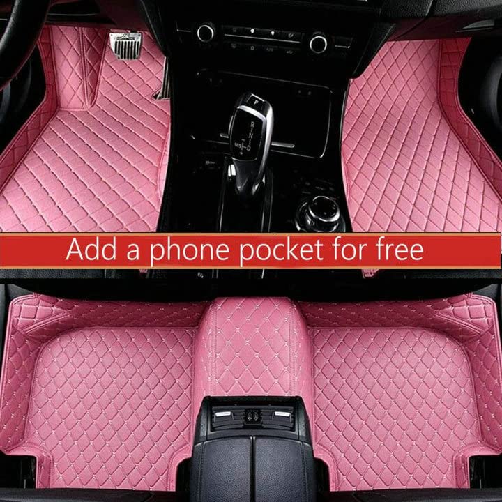 Custom 3D Artificial Leather Car Floor Mats for Sedan, SUV & Sports Cars - Universal Fit, Pink | Durable, Non-Slip Vehicle Mats for All-Weather Protection & Easy Cleaning