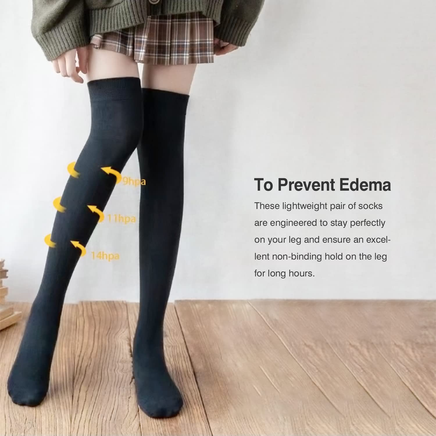 Women's Extra Long Thigh High Cotton Socks - Thermal Knee High Boot Stockings for Winter, Daily Wear & Cosplay - Black (Perfect for Cold Weather, Fashion Outfits & Costume Parties)