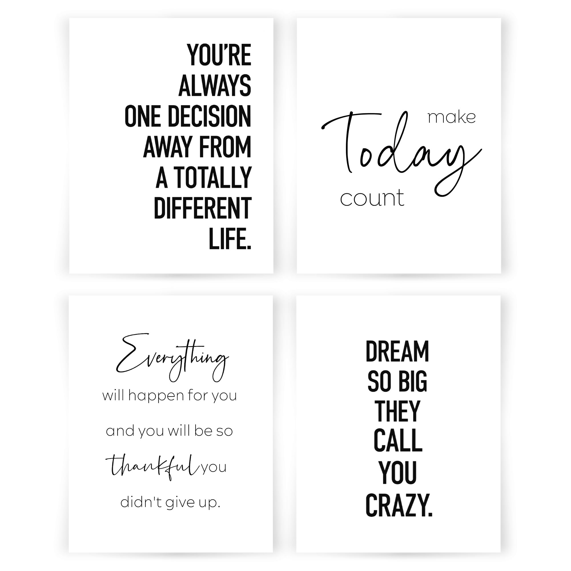 Inspirational Wall Decor with Motivational Quotes - 8x10 Unframed Positive Affirmation Art Prints for Home, Bedroom, Living Room & Office | Perfect for Daily Encouragement & Modern Interior Design