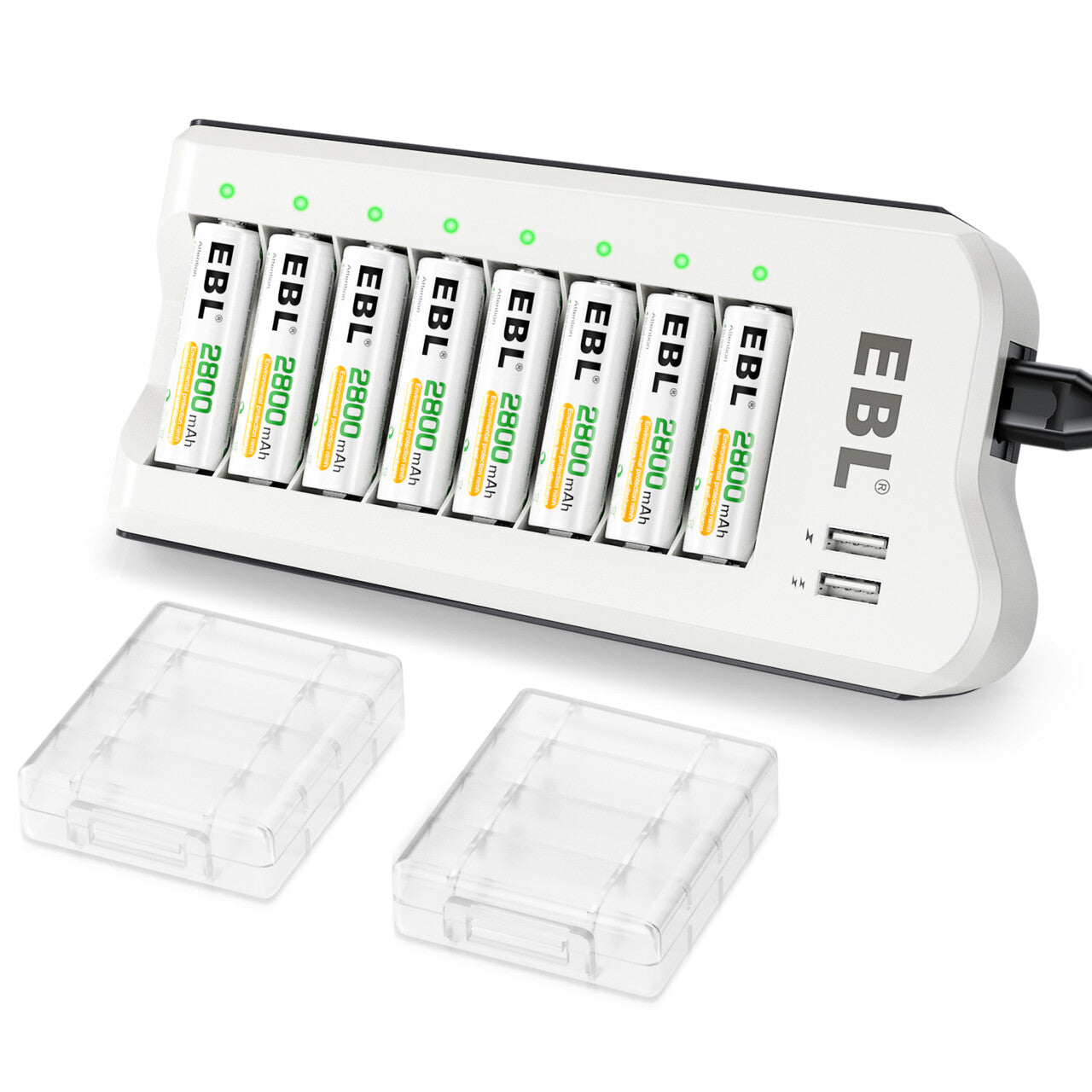 EBL 808U Fast Smart Battery Charger for AA AAA NiMH Rechargeable Batteries - Perfect for Cameras, Toys, and Electronic Devices