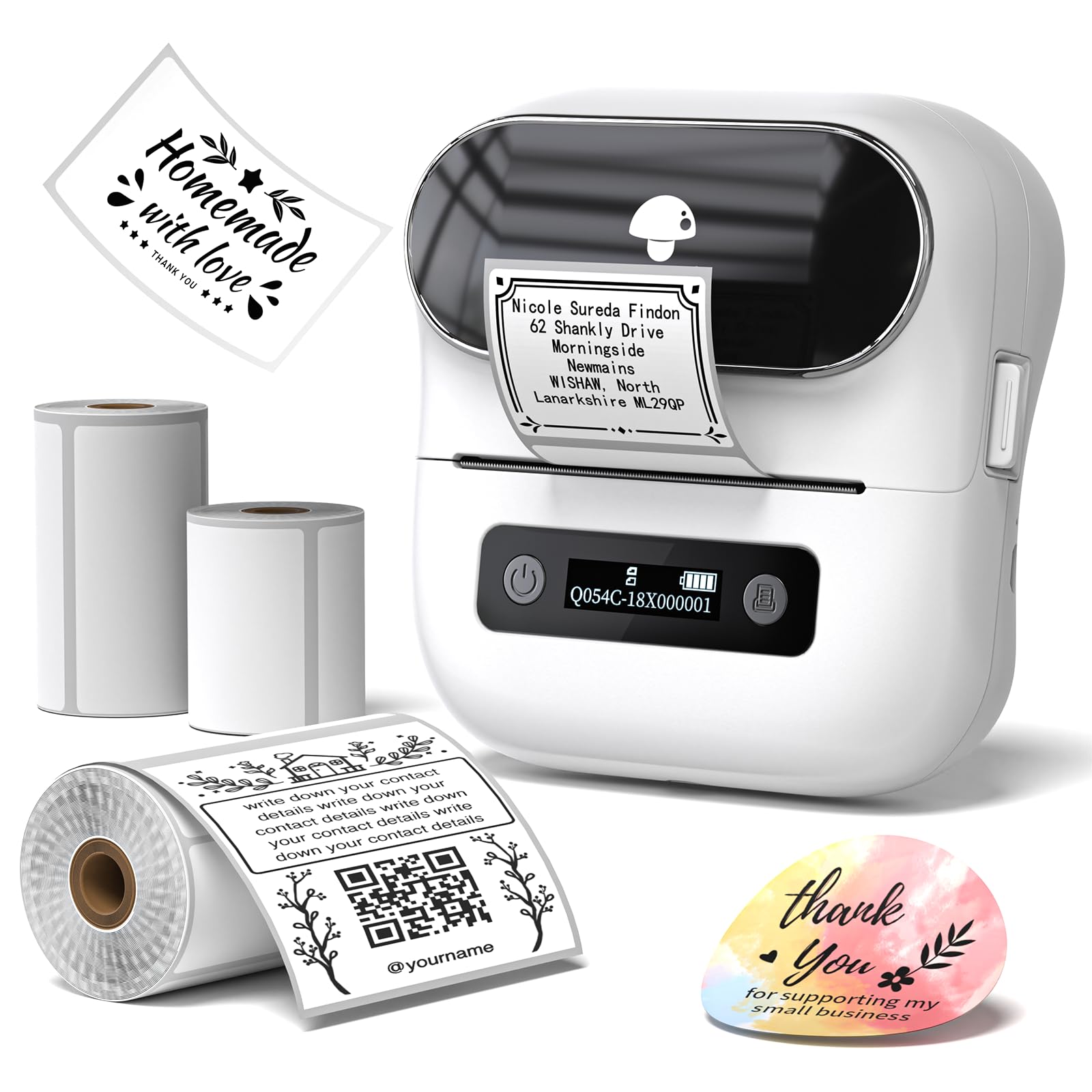 Phomemo M220 Bluetooth Barcode Label Printer - 3 Inch Thermal Printer for Shipping, Address & Mailing Labels | Wireless Compatible with iPhone, Android & Laptop | Perfect for Small Business, Warehouse & Home Organization