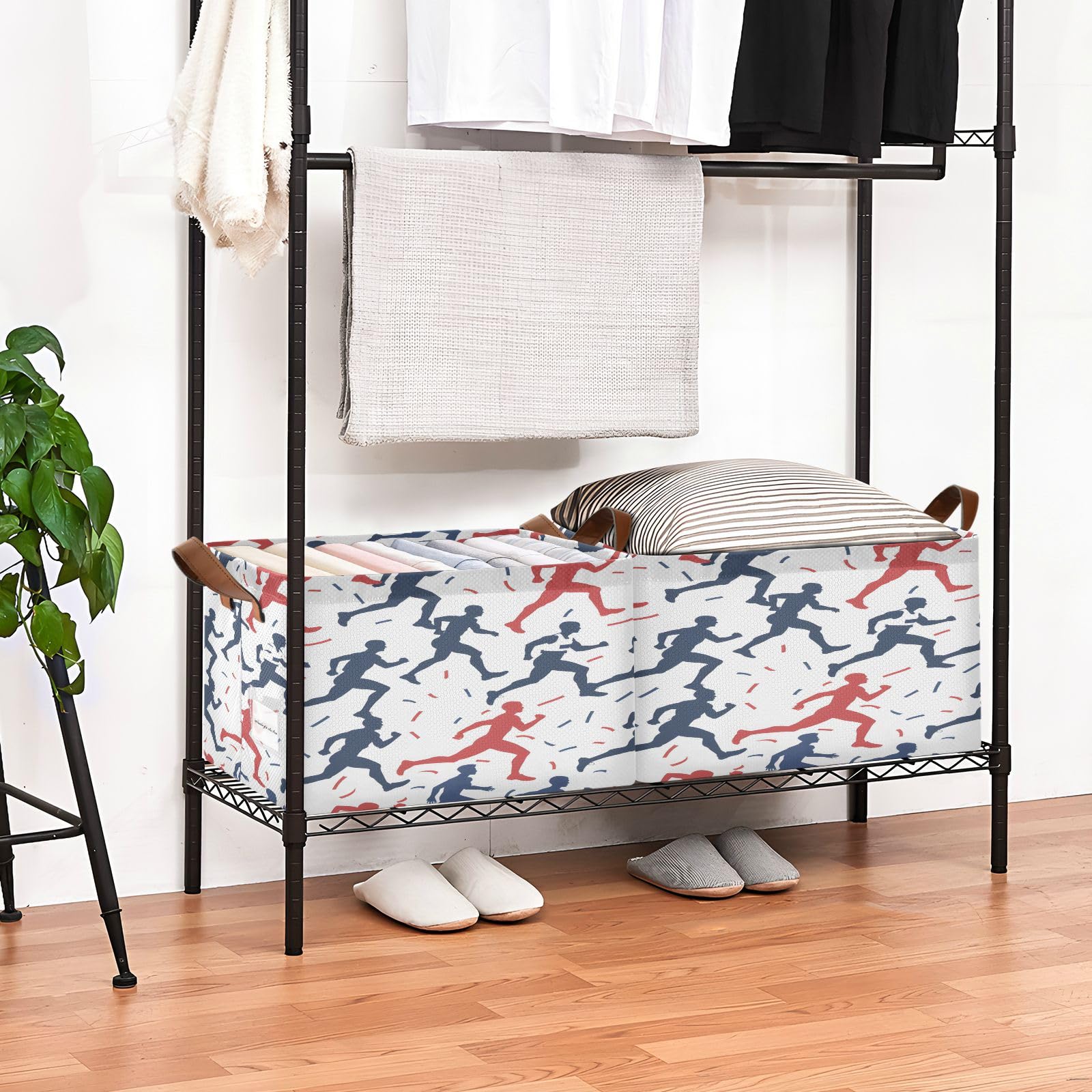 Bolaz Large Storage Baskets with Handles - 2 Pack Collapsible Organizer Bins for Shelves, Closet & Home Organization | Perfect for Bedroom, Bathroom & Laundry Room Storage