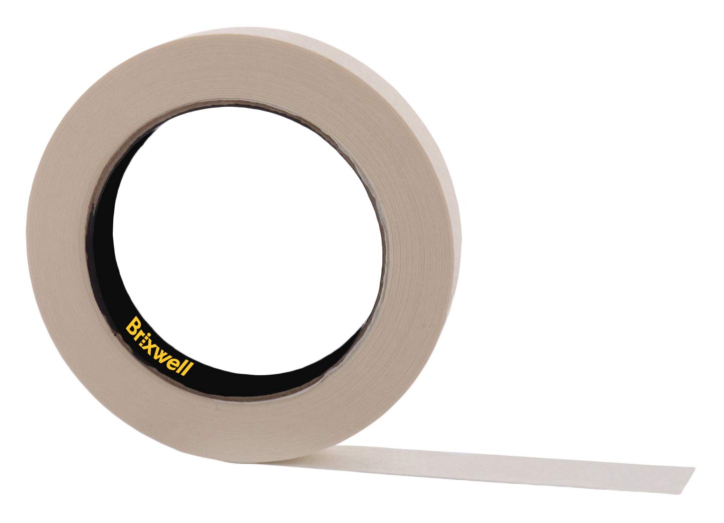 Brixwell 24 Rolls Professional Grade General Purpose Masking Tan Tape 3/4 Inch x 60 Yard - Made in USA - Ideal for Painting, Crafting, and DIY Home Projects