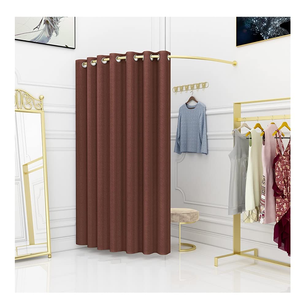 Premium Clothing Store Fitting Room - Brown 90x90cm Changing Booth with Privacy Curtain & Hanging Rod | Perfect for Malls, Boutiques & Retail Stores | Dressing Room Divider for Secure Shopping Experience