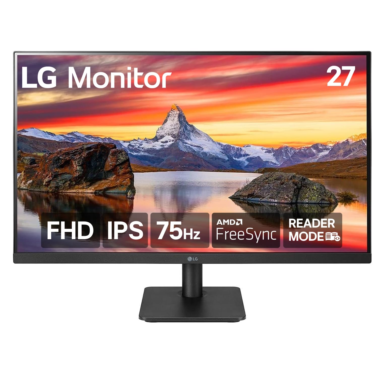 LG 27MP40A-C 27 Inch Full HD (1920 x 1080) IPS Monitor with 5ms Response Time, 75Hz Refresh Rate, AMD FreeSync & OnScreen Control - Charcoal Grey - Perfect for Gaming, Office Work & Home Entertainment