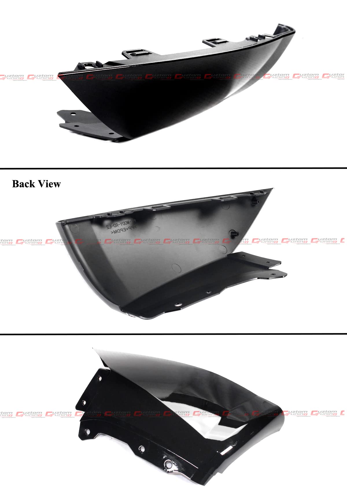 Aggressive Shark Fin Style Rear Bumper Diffuser - Gloss Black Painted with Corner Extensions for 2020-2022 Tesla Model Y | Enhances Aerodynamics & Sporty Look for Street Racing & Car Shows