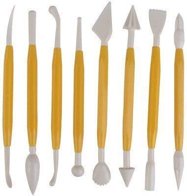 JAGDIV 8-Piece Cake Decorating Kit - Plastic Fondant & Sugarcraft Modeling Tools for Baking, Cake Design, and DIY Dessert Decorations - Perfect for Birthday, Wedding, and Party Cakes