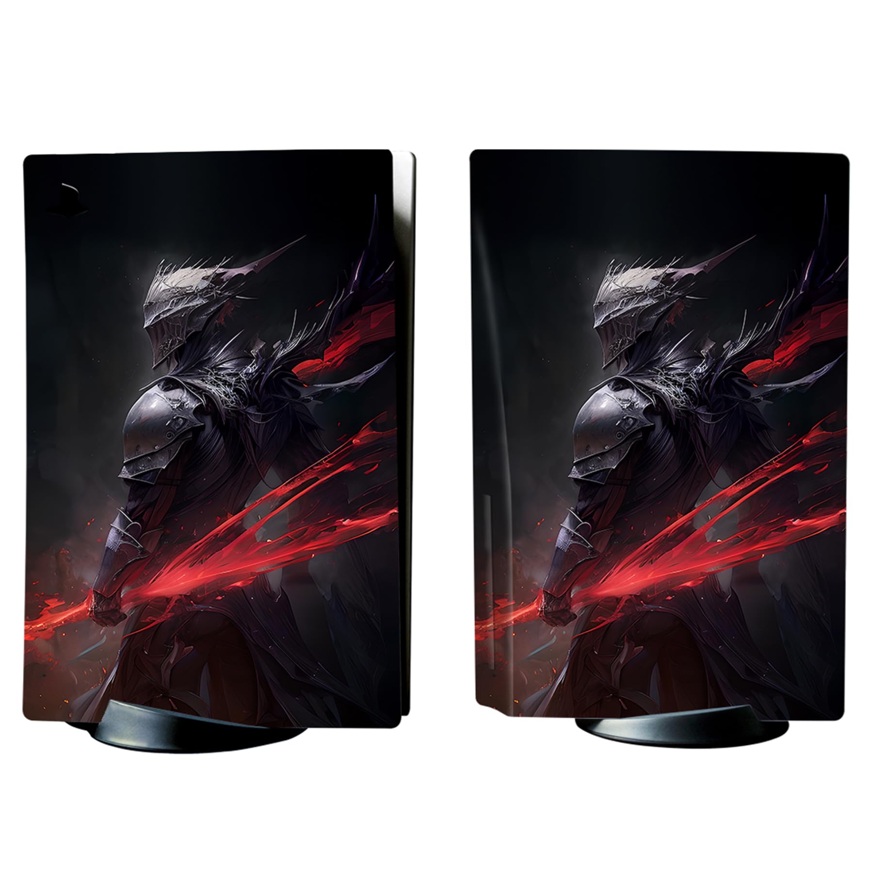 PlayVital Abyss Knight Full Skin Decal Set for PS5 Console Disc Edition - Protective Vinyl Stickers for PS5 Controller, Charging Station, Headset & Media Remote - Gaming Accessories for Enhanced Console Protection & Style