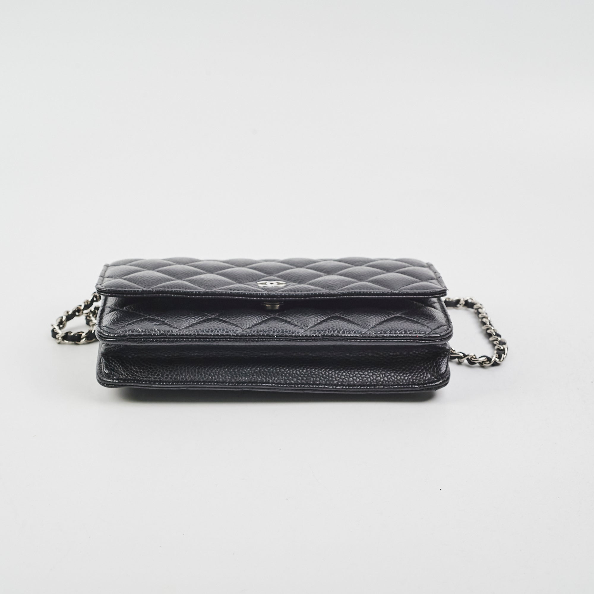Chanel Caviar Leather Wallet on Chain WOC Crossbody Bag Black with Microchip - Perfect for Everyday Use, Parties & Special Occasions