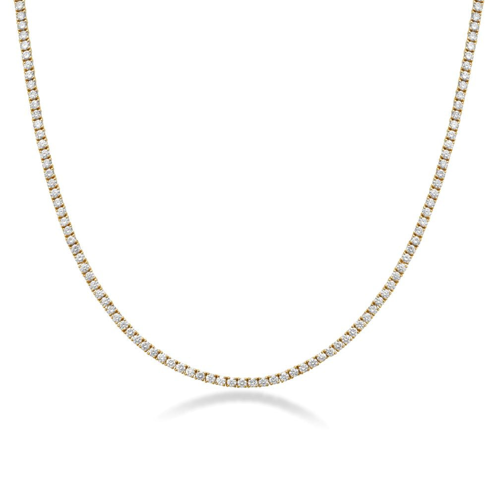 Lab Grown Diamond Tennis Necklace - 7.50 Carat, 2.3mm Round Stones, 4 Prong 14K Gold Setting | Elegant Jewelry for Weddings, Anniversaries & Special Occasions