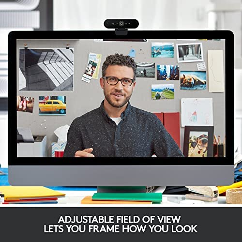 Logitech Brio PRO X 4K Webcam with Noise-Canceling Mic - Ultra HD Video Calling, Auto Light Correction, Adjustable FOV - Compatible with Microsoft Teams, Zoom, Google Meet - Perfect for Remote Work, Online Classes & Video Conferencing on PC, Mac, Laptop & Tablet