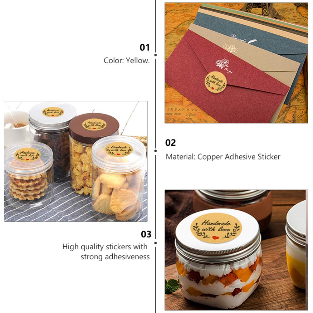 2500Pcs Handmade Scrapbook Stickers Roll - Adhesive Kraft Sticker Labels for Baking Gifts, Envelopes, Bags & DIY Crafts | Perfect for Scrapbooking, Gift Wrapping & Decoration