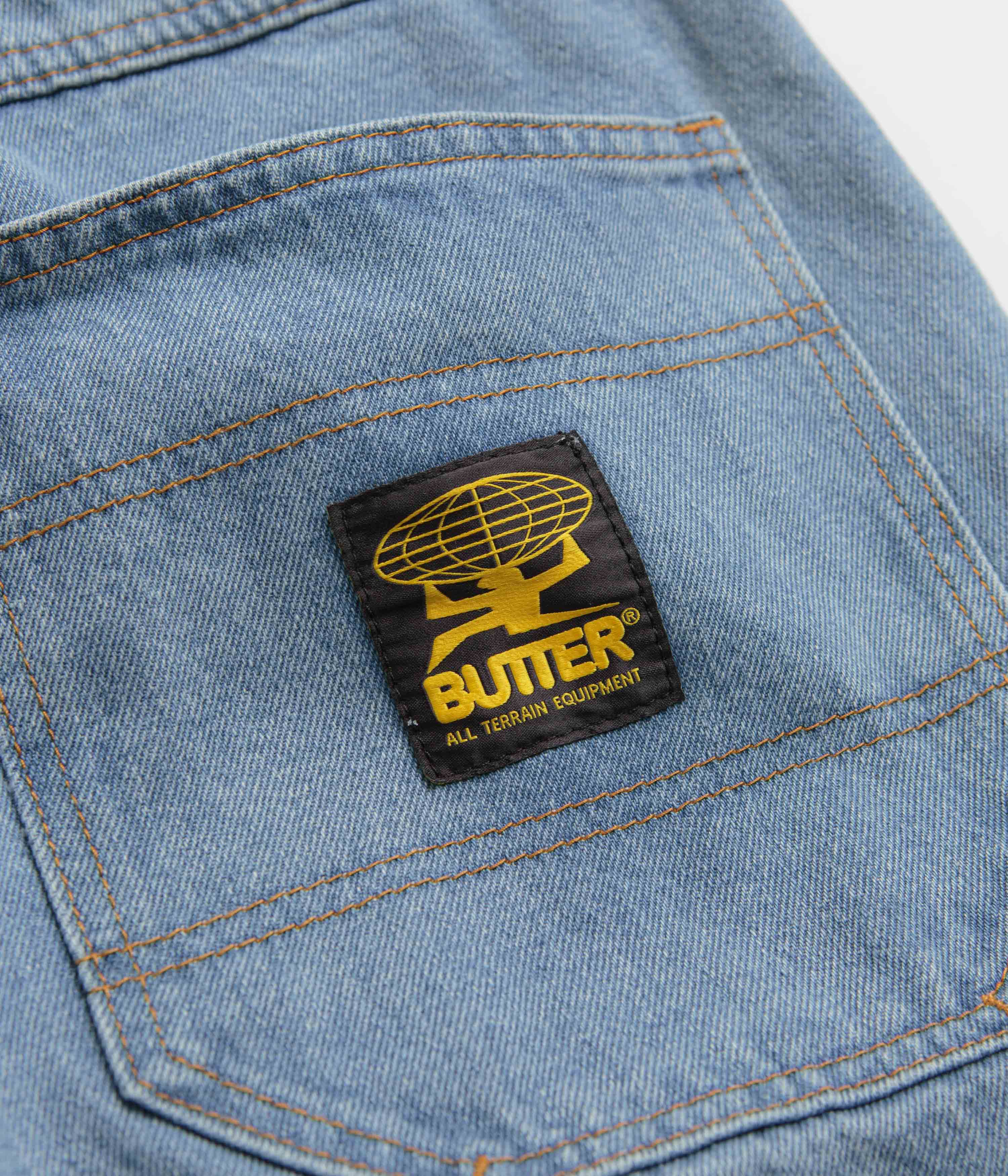 Butter Goods Patch Pocket Jeans - Washed Indigo Denim Pants for Men | Casual Streetwear & Everyday Wear