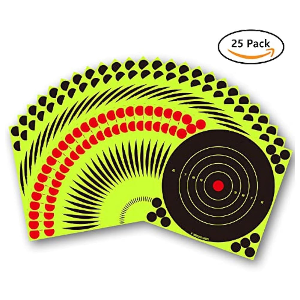 Pteanecay 100pcs Fluorescent Green Target Stickers for Bow & Arrow - Easy to Install & Use - Perfect for Archery Practice, Hunting, and Outdoor Shooting Range