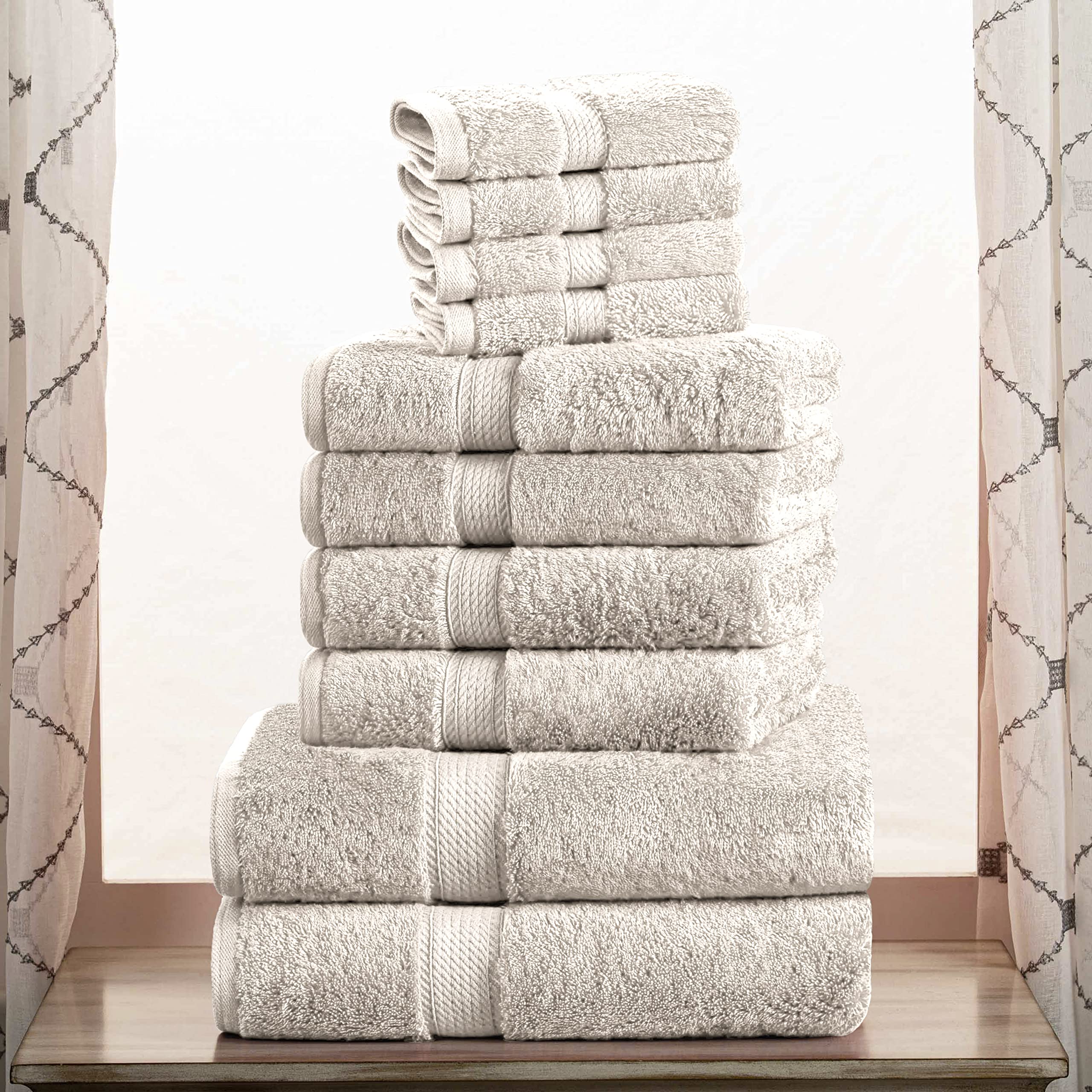BLUENILEMILLS Luxury 10-Piece Egyptian Cotton Towel Set - 30
