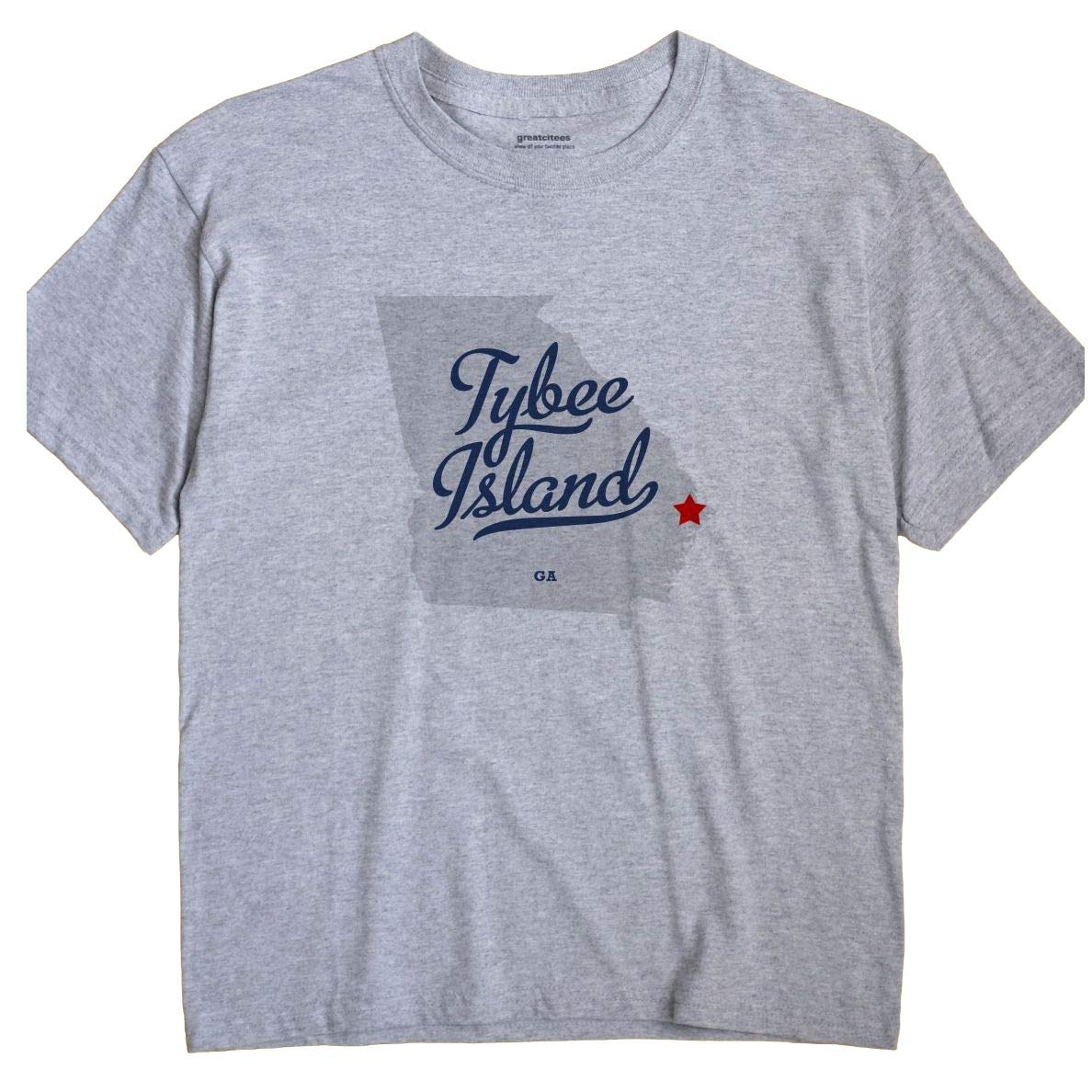 Tybee Island Georgia T-Shirt - Vintage Coastal Map Design - Comfortable Cotton Tee for Beach Vacation & Island Travel