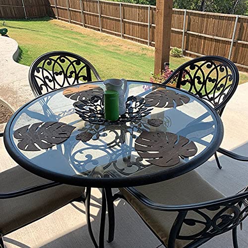 Natural Wooden Placemats for Dining Table - Monstera Leaf Design Table Mats - Perfect for Kitchen, Dining Room, and Outdoor Picnics