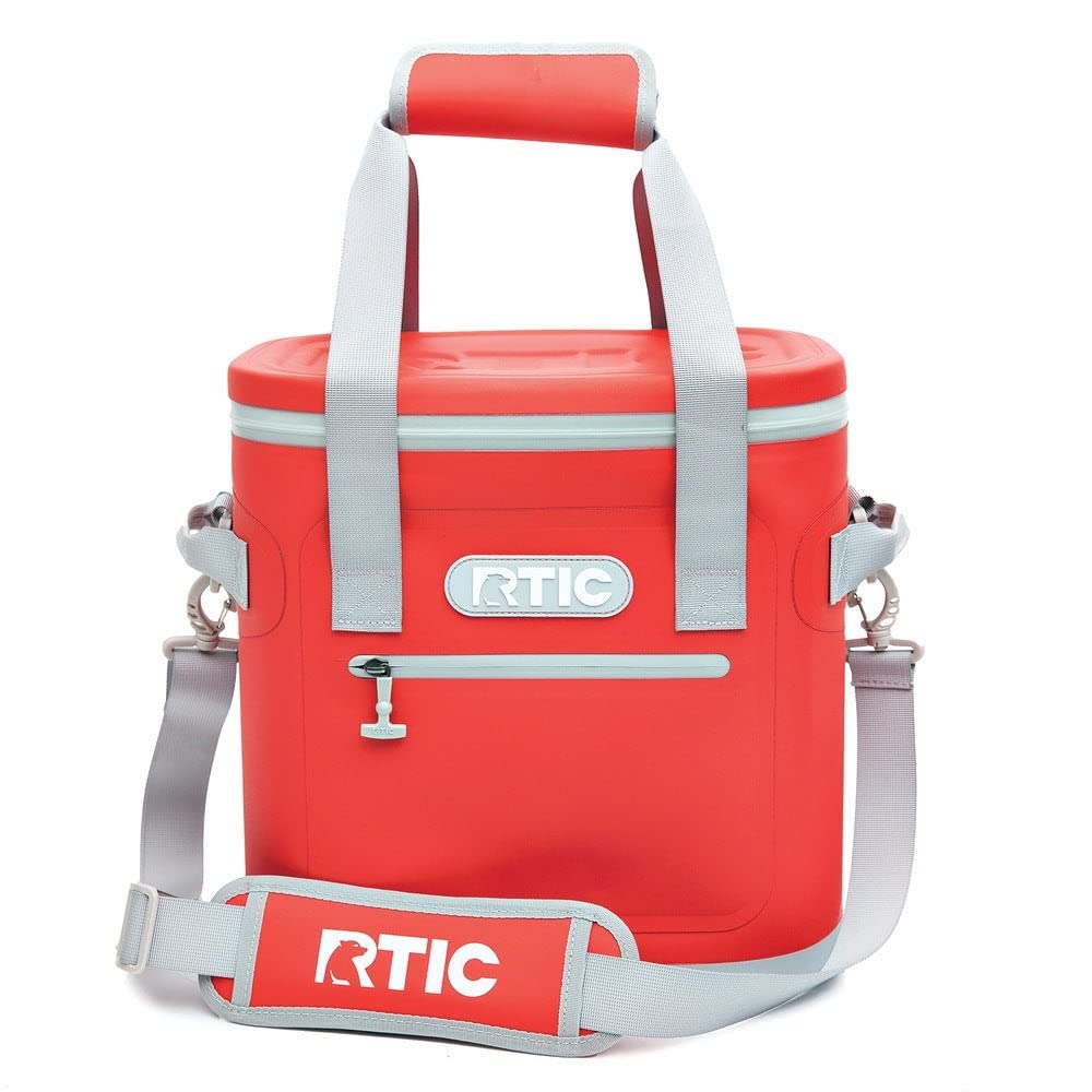 RTIC Soft Cooler 20 Can - Insulated Leak-Proof Zipper Cooler Bag for Drinks & Lunch | Portable Ice Chest for Beach, Camping, Picnic, Travel, Car Trips & Floating | Keeps Beverages Cold for Hours (Cardinal Red) - Perfect for Outdoor Adventures, Tailgating & Pool Parties