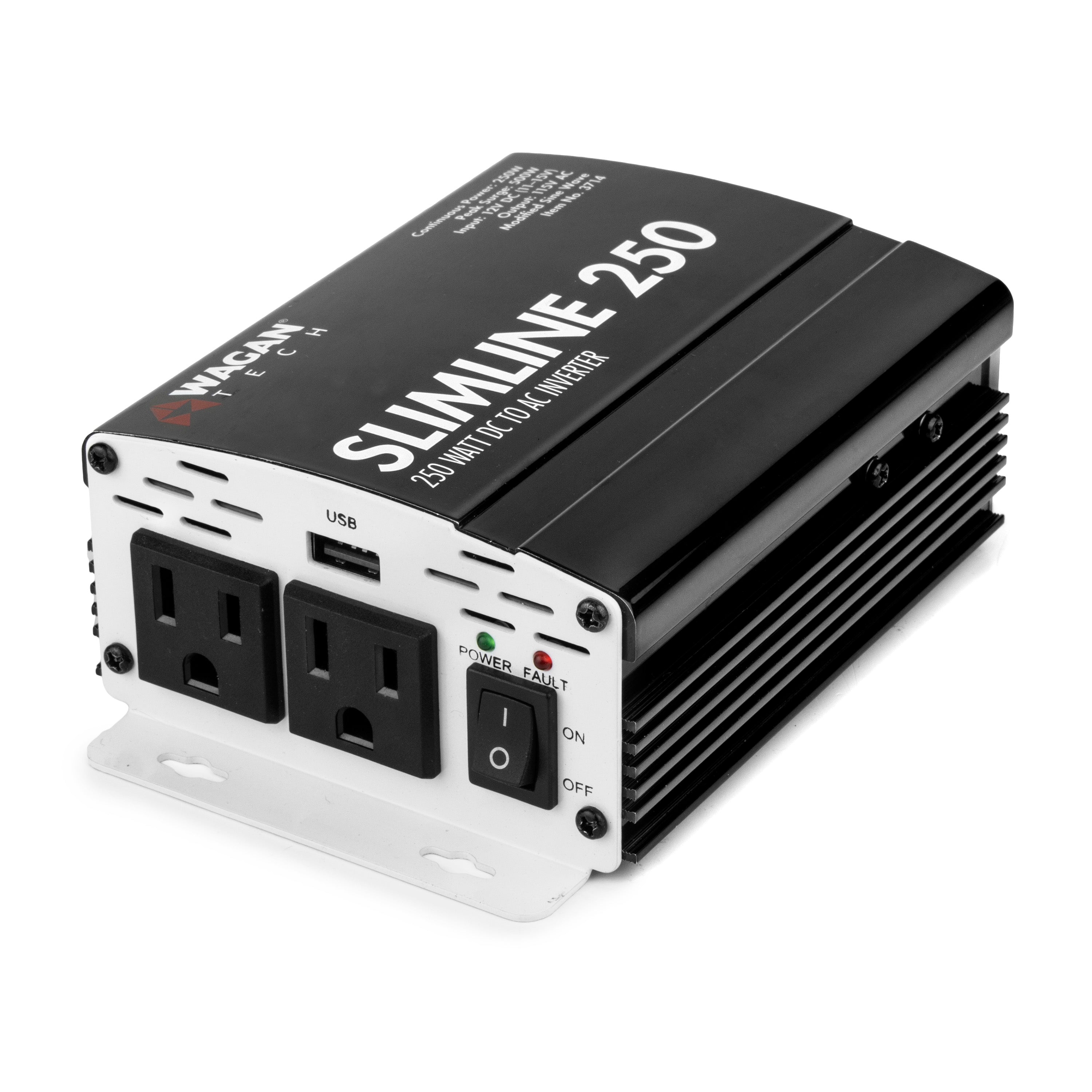 SlimLine 250W Pure Sine Wave Power Inverter for Cars, RVs, and Home Backup - Reliable AC Power Supply for Camping, Travel & Emergencies