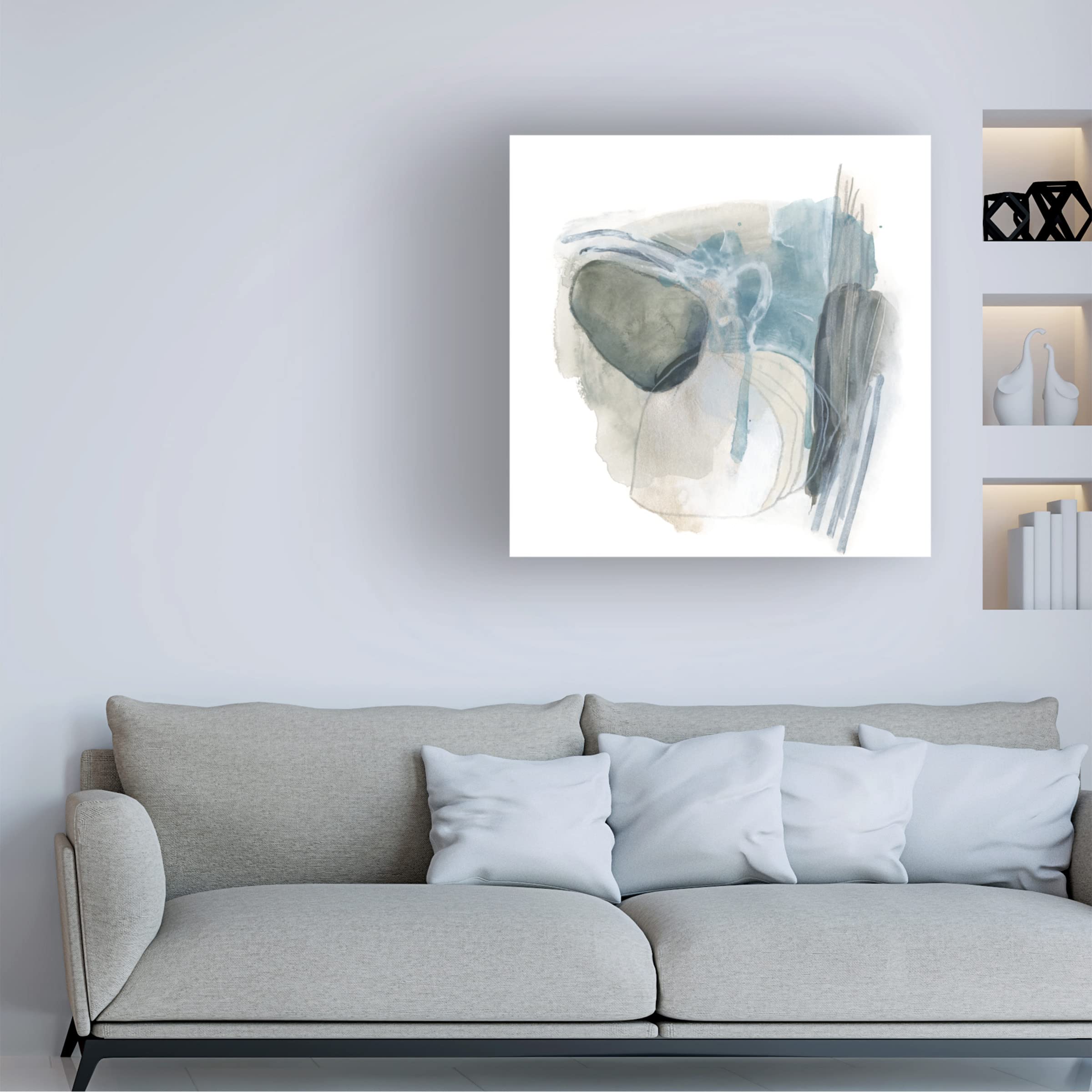 Trademark Fine Art 'Stone Ellipses IV' Canvas Wall Art by June Erica Vess - Modern Abstract Painting for Living Room, Bedroom & Office Decor