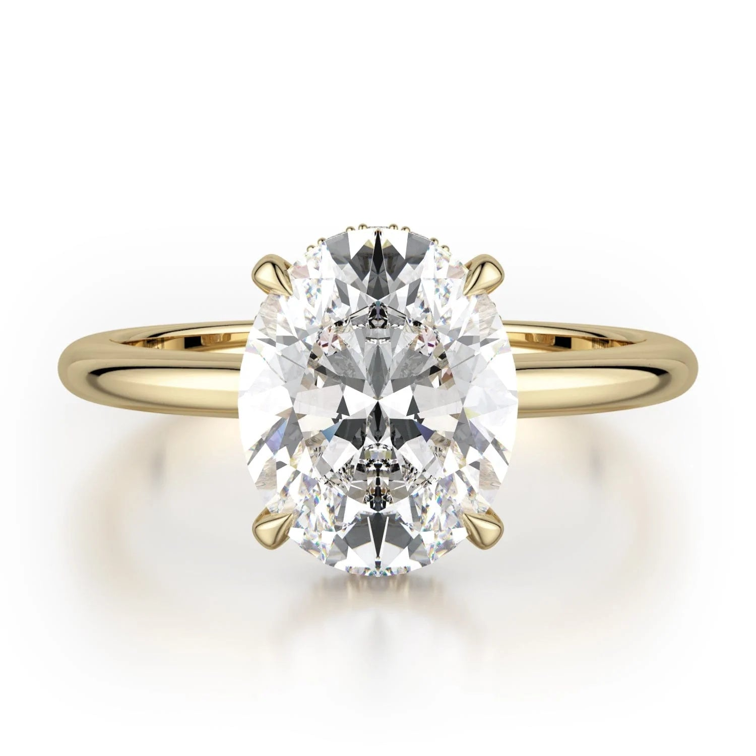 Hidden Halo Solitaire Engagement Ring 1.5ct Diamond Wedding Band for Women - Perfect for Proposals, Anniversaries & Bridal Jewelry