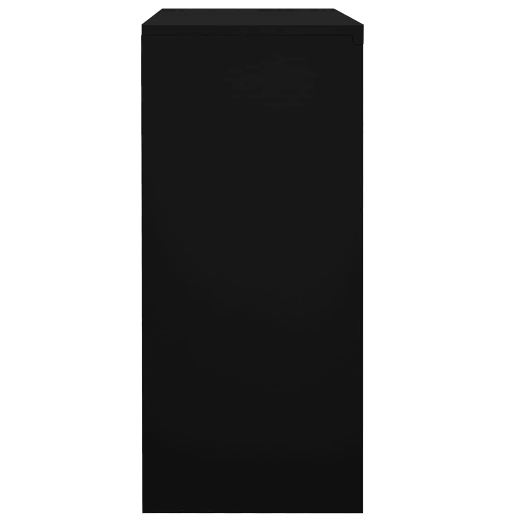 Black Steel Freestanding Metal File Cabinet with Sliding Door - 35.4