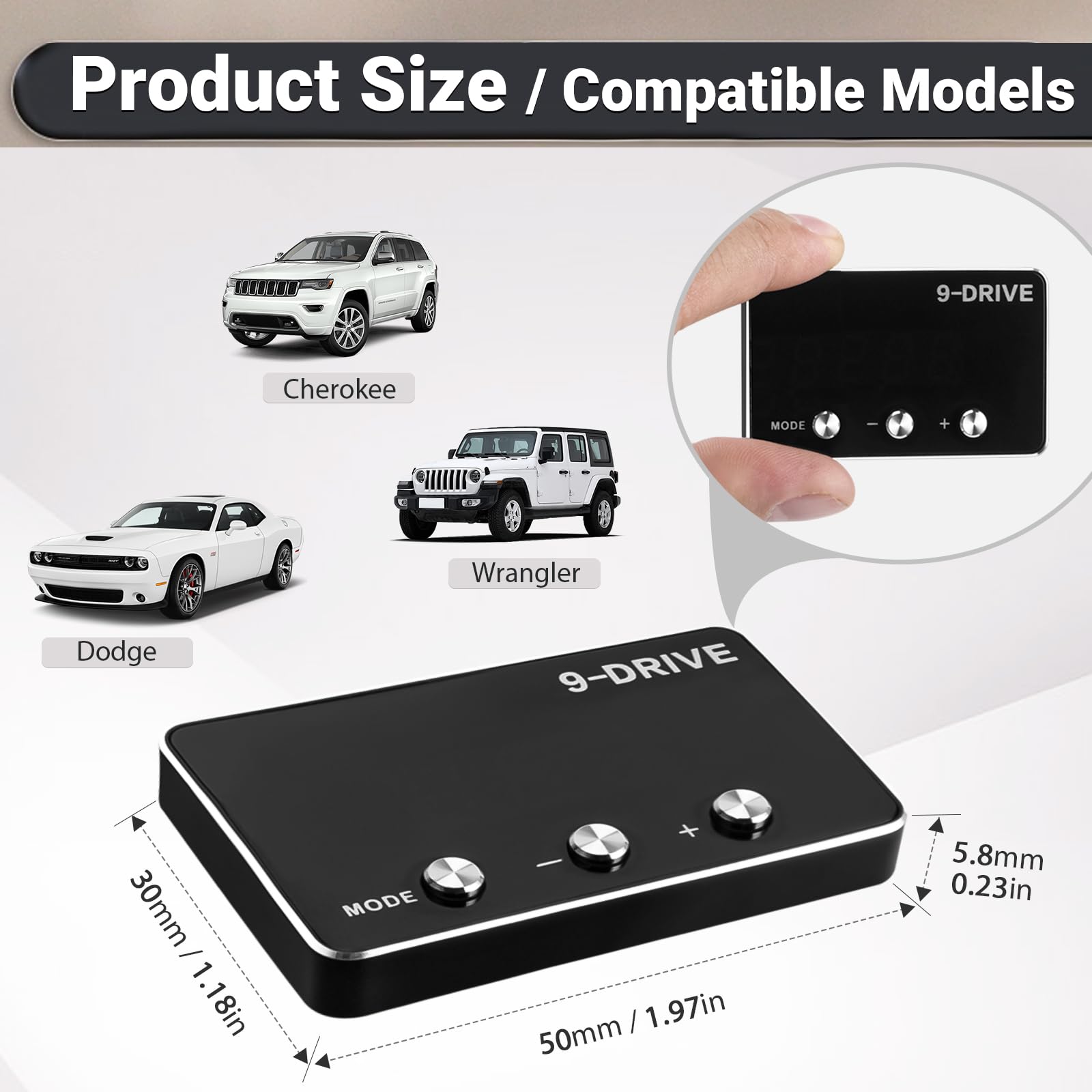 9 Drive Throttle Controller for Dodge Ram Jeep - Faster Acceleration