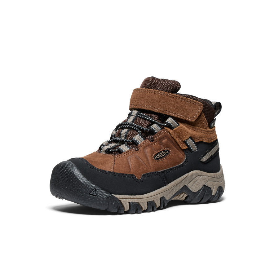 Little Kids' Targhee IV Waterproof Hiking Boots - Bison/Brindle Color | Durable Outdoor Shoes for Boys & Girls | Perfect for Trail Hiking, Camping & Wet Weather Adventures