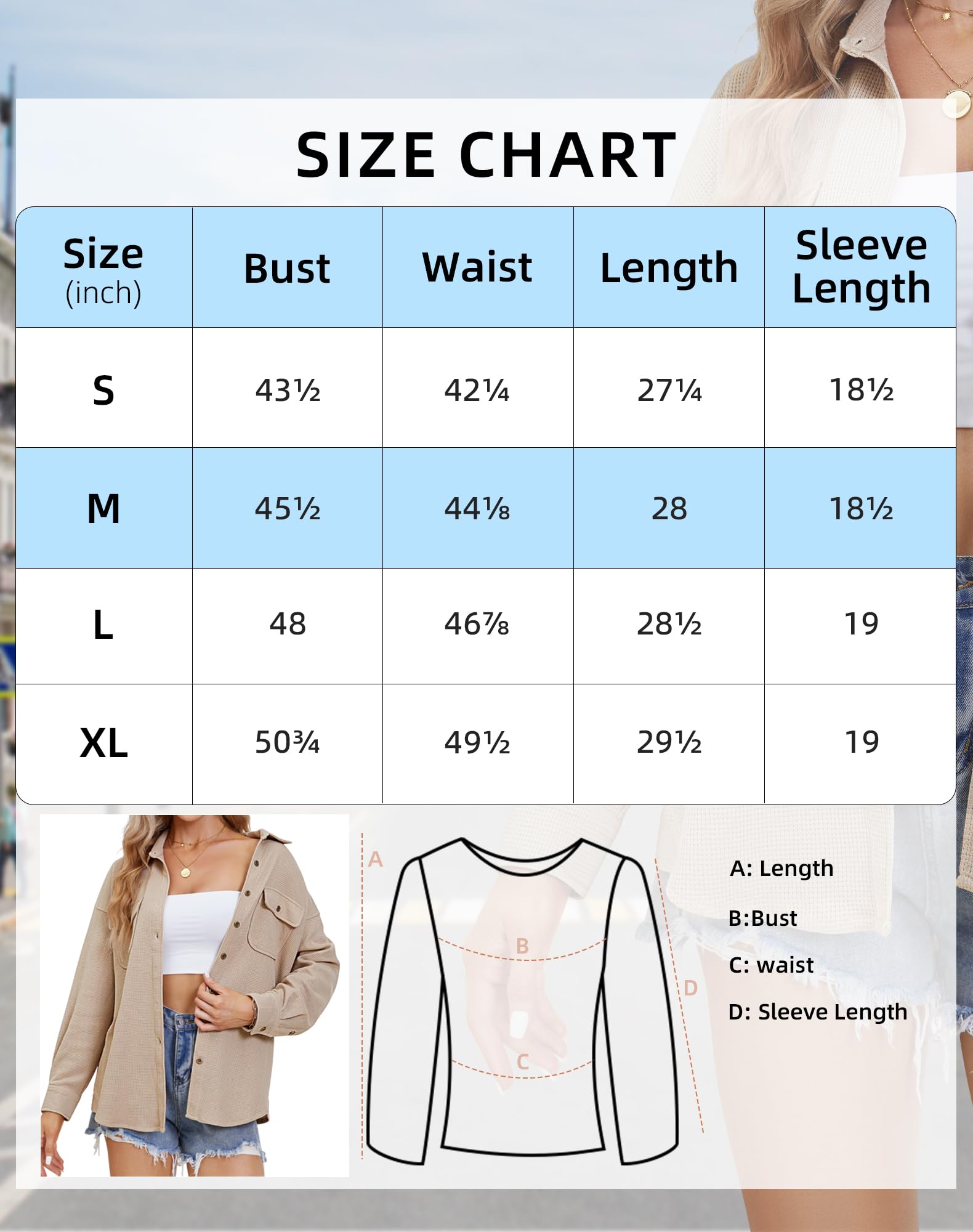 Fengbay Women's Waffle Knit Shacket - Long Sleeve Button Down Shirt Blouse for Casual & Dressy Outfits | Perfect for Fall Layering, Office Wear & Weekend Brunch