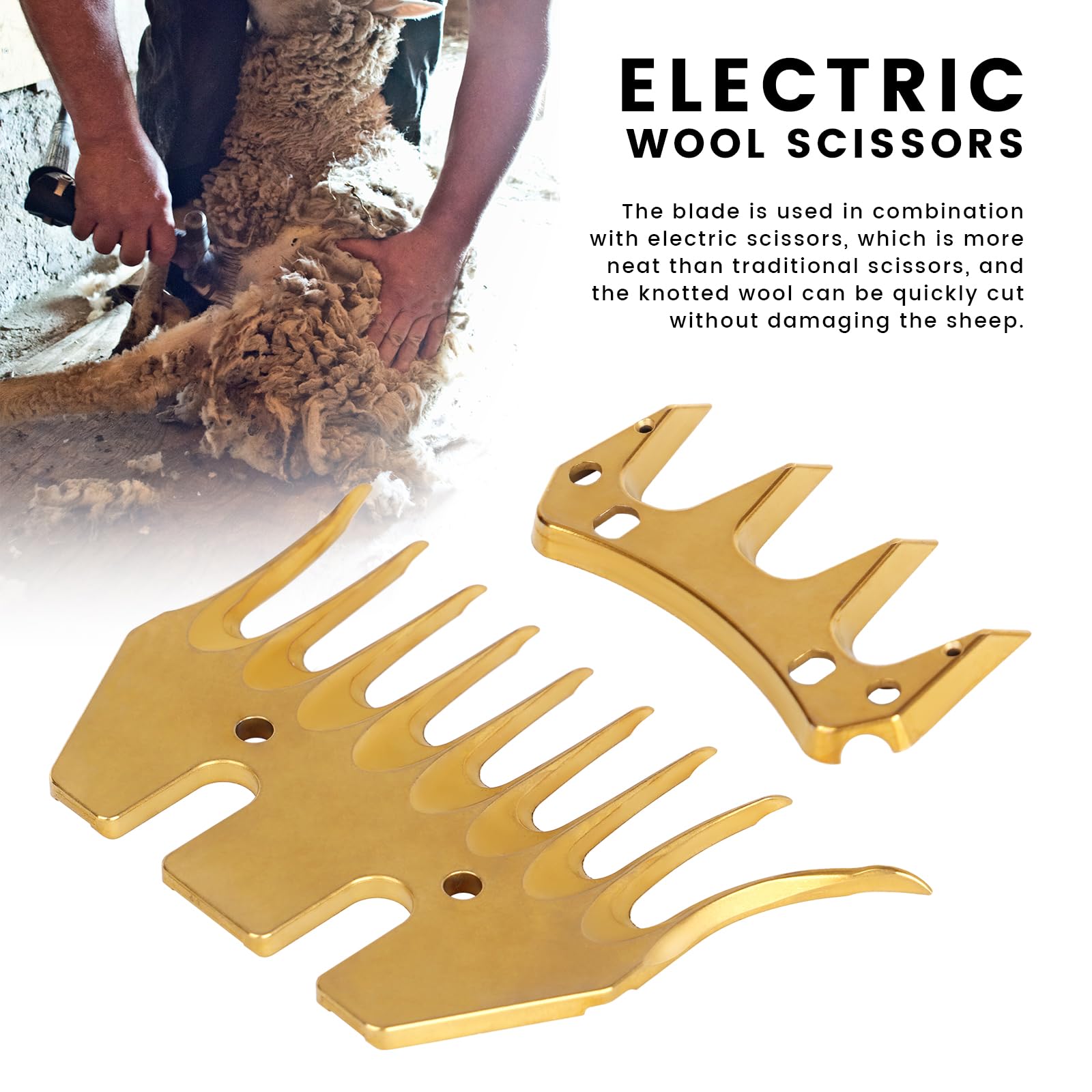 Premium Sheep Shears Replacement Blades - 9-Tooth Curved Design for Electric Wool Clippers - Fits Sheep, Alpacas, Goats & Livestock Grooming - Ideal for Professional Shearing & Farm Animal Hair Trimming