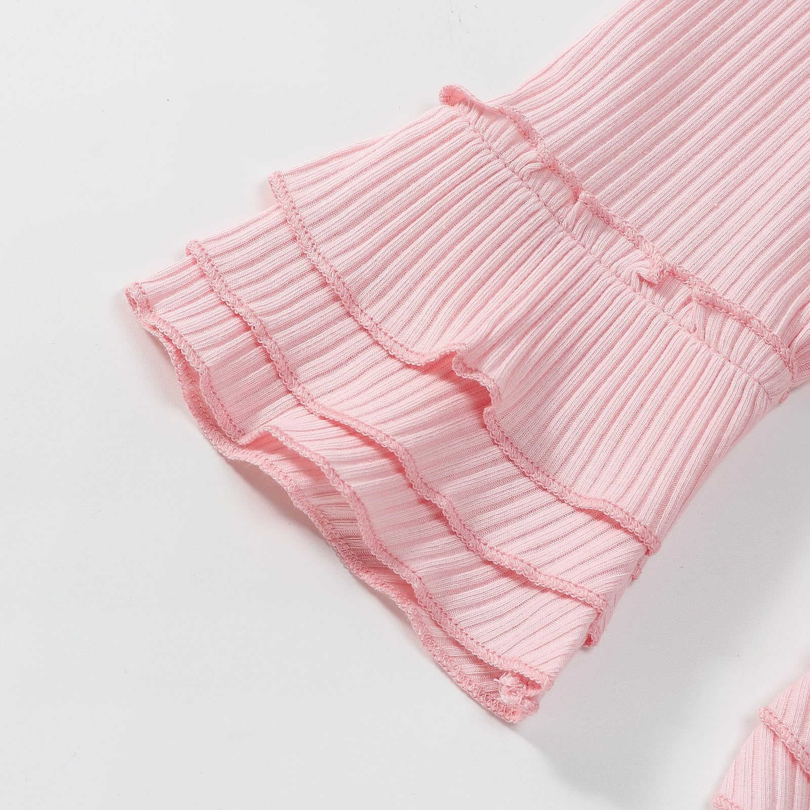 **5-Pack Stretchy Flare Pants with Ruffle Trim for Toddler & Baby Girls - Soft Fleece Leggings for Playtime, Daycare & Winter Outfits**